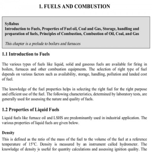 Fuels And Combustion